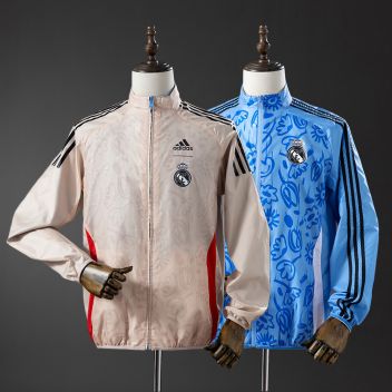Двусторонняя ветровка REAL MADRID 2026, beige and blue